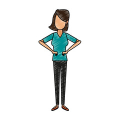 Young woman faceless cartoon vector illustration graphic design