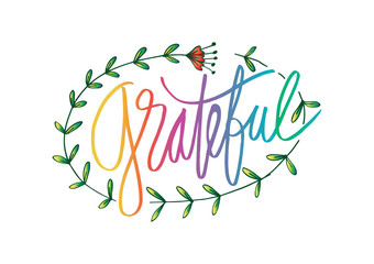 Fototapeta premium Grateful hand drawn card