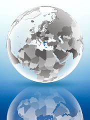 Greece on political globe