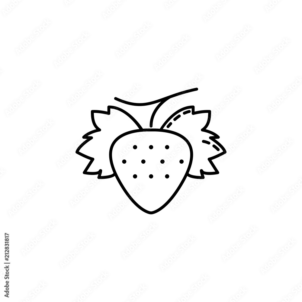 Poster strawberry dusk style icon. element of fruits and vegetables icon for mobile concept and web apps. d