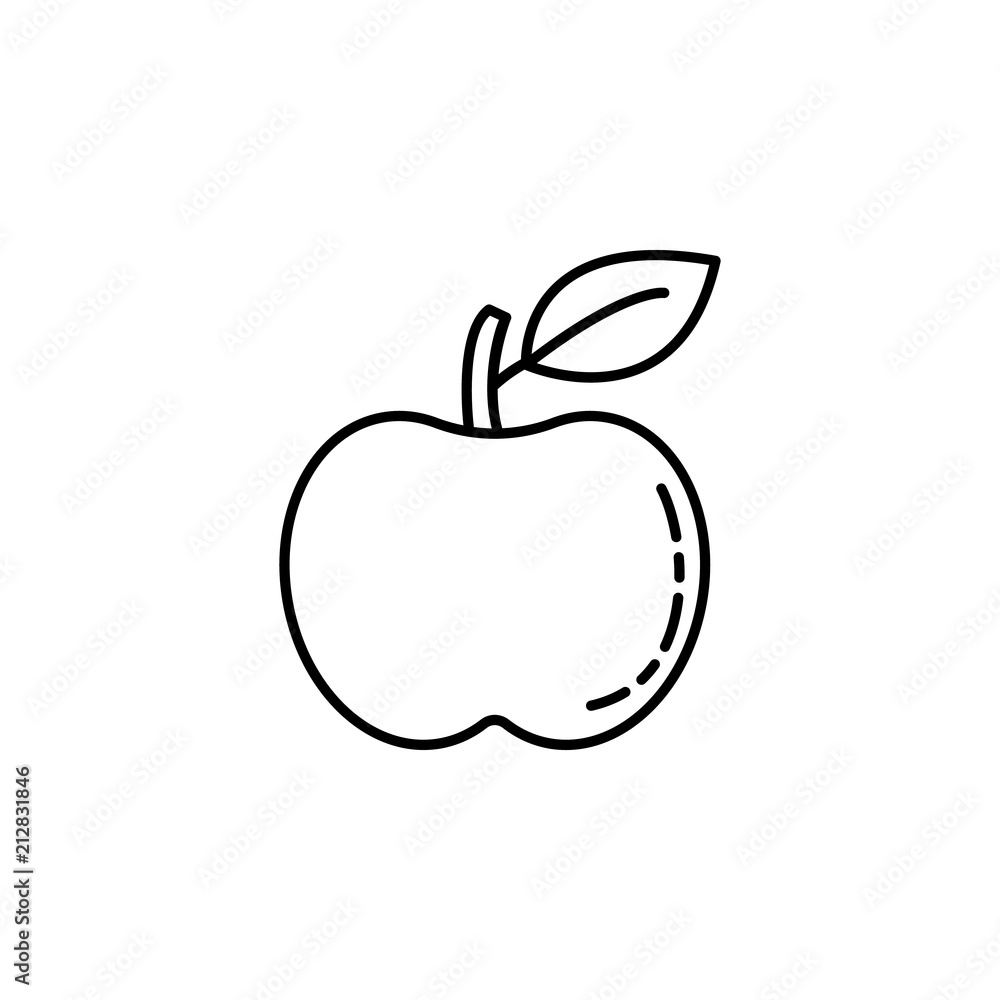 Poster apple dusk style icon. element of fruits and vegetables icon for mobile concept and web apps. dusk s