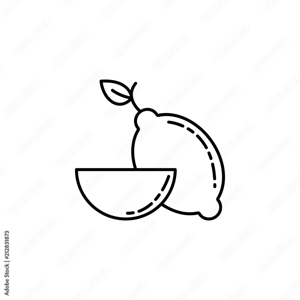 Poster lemon dusk style icon. element of fruits and vegetables icon for mobile concept and web apps. dusk s