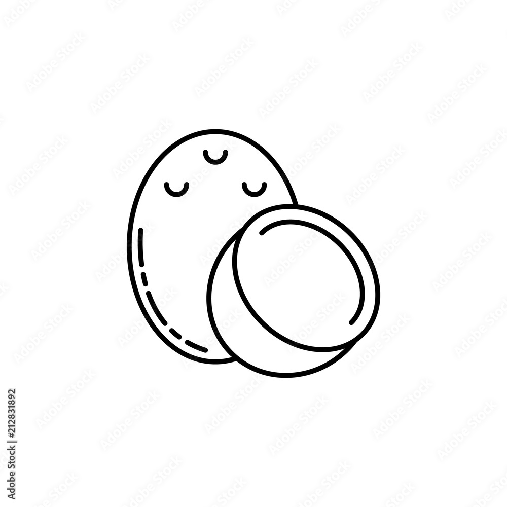 Poster coconut dusk style icon. element of fruits and vegetables icon for mobile concept and web apps. dusk