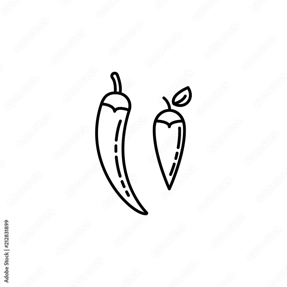 Poster hot peppers dusk style icon. element of fruits and vegetables icon for mobile concept and web apps. 