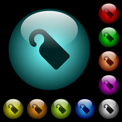 Do not disturb sign icons in color illuminated glass buttons