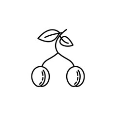 plum dusk style icon. Element of fruits and vegetables icon for mobile concept and web apps. Dusk style plum icon can be used for web and mobile