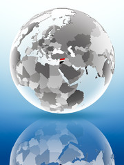 Syria on political globe