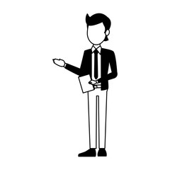 Businessman with document vector illustration graphic design