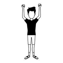 Obraz premium Young man faceless cartoon vector illustration graphic design