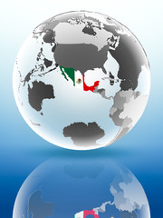 Obraz premium Mexico on political globe
