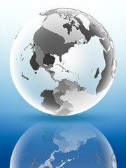 Bahamas on political globe