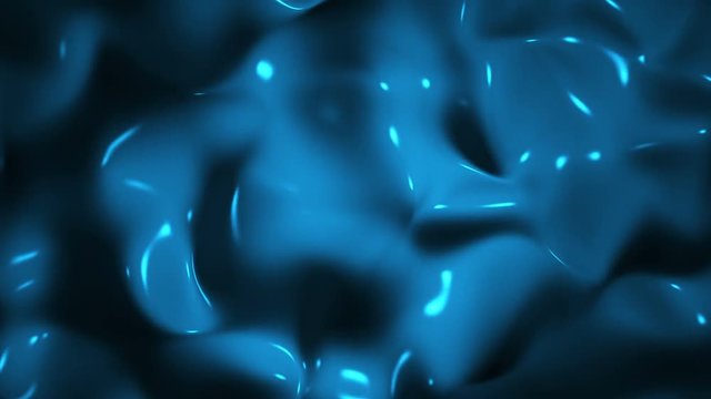 Abstract undulating organic liquid like boiling 4k loop able dark blue background video