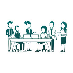 Business teamwork working at office vector illustration graphic design