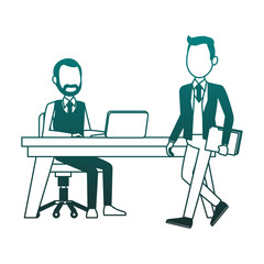 Businessmens working with laptop vector illustration graphic design