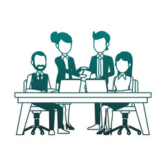 Business teamwork working at office vector illustration graphic design