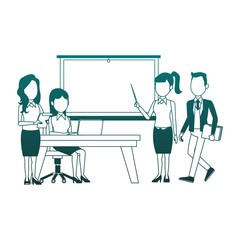 Business meeting exposing with whiteboard vector illustration graphic design
