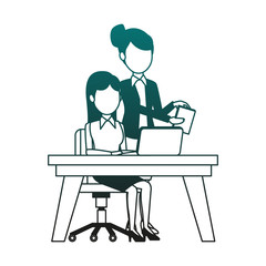 Business woman with profit reports vector illustration graphic design