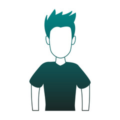 Young man faceless cartoon vector illustration graphic design