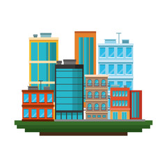 City buildings over white background vector illustration graphic design