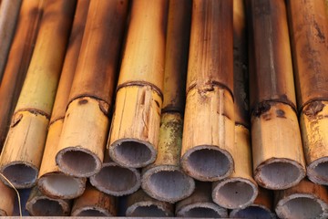 Rice roasted in bamboo