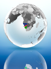 Obraz premium Namibia on political globe