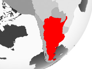 Argentina in red on grey map
