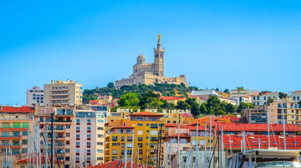 Beautiful church Notre Dame de la Garde in Marseille, Provence, France