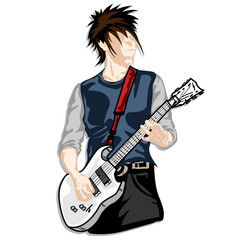 Obraz premium guitar man play music graphic object