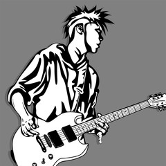 guitar man play music graphic object