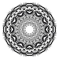 Vector hand drawn floral color mandala design. For fashion, surface design. Red, purple, gold color.