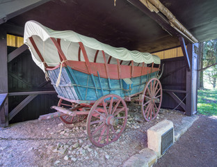 Covered wagon at Mount Washington Tavern on National Road