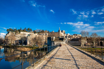 Famous Avignon Bridge also called Pont Saint-Benezet at Avignon France