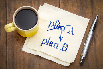 plan A and B concept on napkin