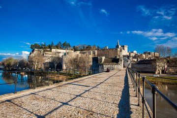 Famous Avignon Bridge also called Pont Saint-Benezet at Avignon France