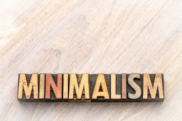 Naklejka premium minimalism word abstract in vintage wood type