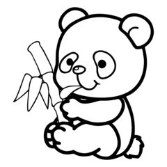 Panda cartoon illustration isolated on white background for children color book