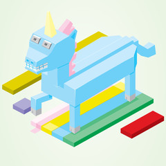 isometric rainbow unicorn