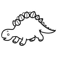 Stegosaurus cartoon illustration isolated on white background for children color book