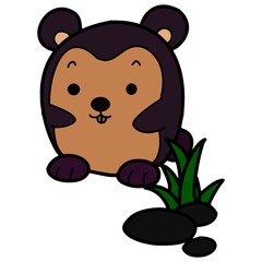 Cute mouse cartoon illustration isolated on white background for children color book