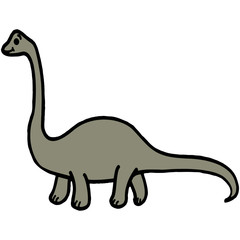 Diplodocus cartoon illustration isolated on white background for children color book