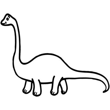 Diplodocus cartoon illustration isolated on white background for children color book