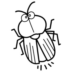 Cute firefly cartoon illustration isolated on white background for children color book