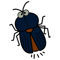 Cute firefly cartoon illustration isolated on white background for children color book