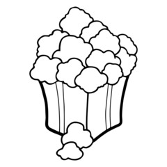 Popcorn cartoon illustration isolated on white background for children color book