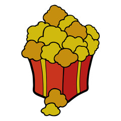 Popcorn cartoon illustration isolated on white background for children color book