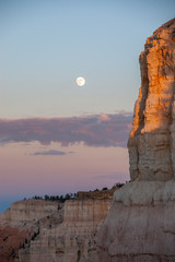 Full moon over Bryce Canyon National Park, Utah