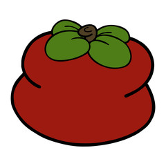 Persimmon cartoon illustration isolated on white background for children color book