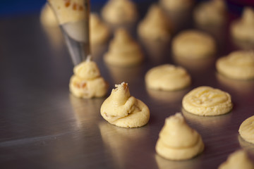 Making cookies, baking cookies by hand.