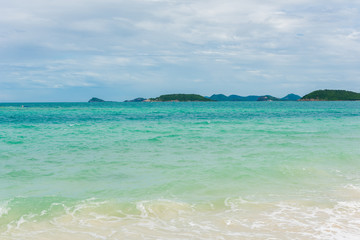 seascape, mountain and the beautiful sky