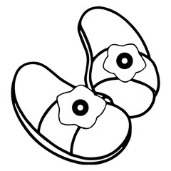 Sandal cartoon illustration isolated on white background for children color book